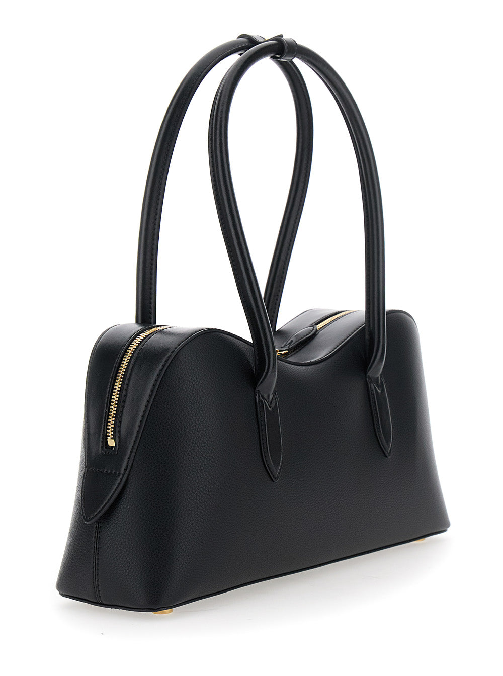 Stella Mccartney Women 'Ryder' Black Handbag With Two Top Handles And Front Padlock Detail With Logo In Ecoleather Woman