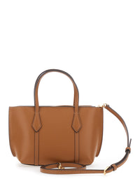 TORY BURCH Tory Burch Women Handbag 'Perry' With Adjustable And Removable Shoulder Strap And Embossed Logo Lettering On The Front In Grained Brown Leather For Women