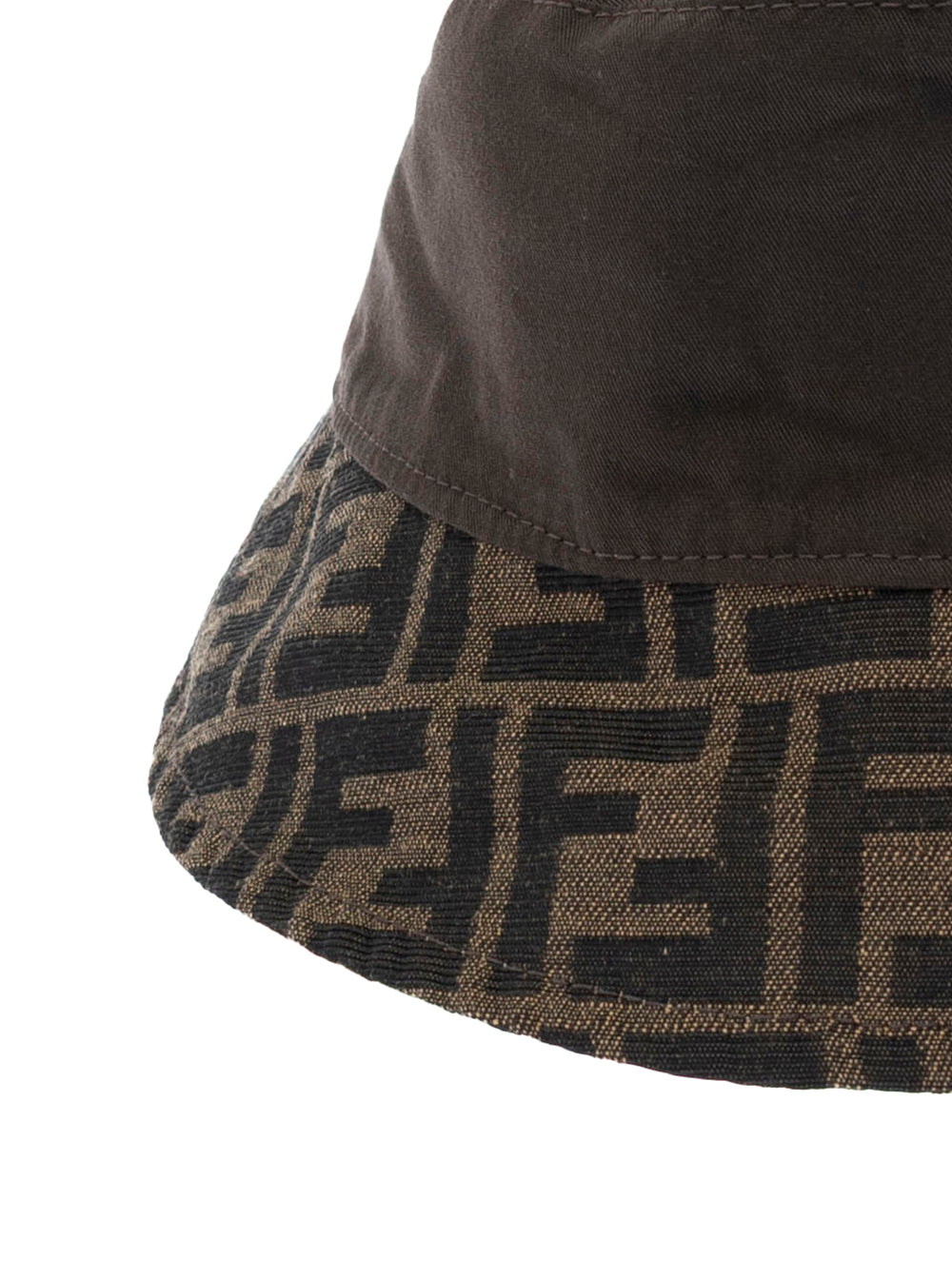 Fendi Men Fendi Beige Logo Embroidered Cotton Fisherman Hat For Men