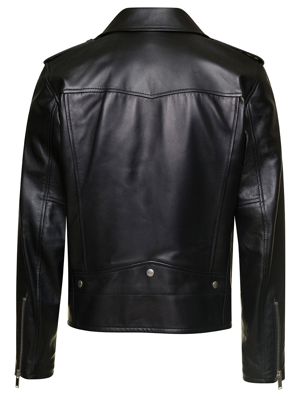 SAINT LAURENT Saint Laurent Men Biker Jacket With Zipped Pockets In Smooth Leather