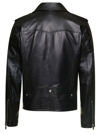 SAINT LAURENT Saint Laurent Men Biker Jacket With Zipped Pockets In Smooth Leather