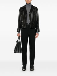SAINT LAURENT Saint Laurent Men Biker Jacket With Zipped Pockets In Smooth Leather