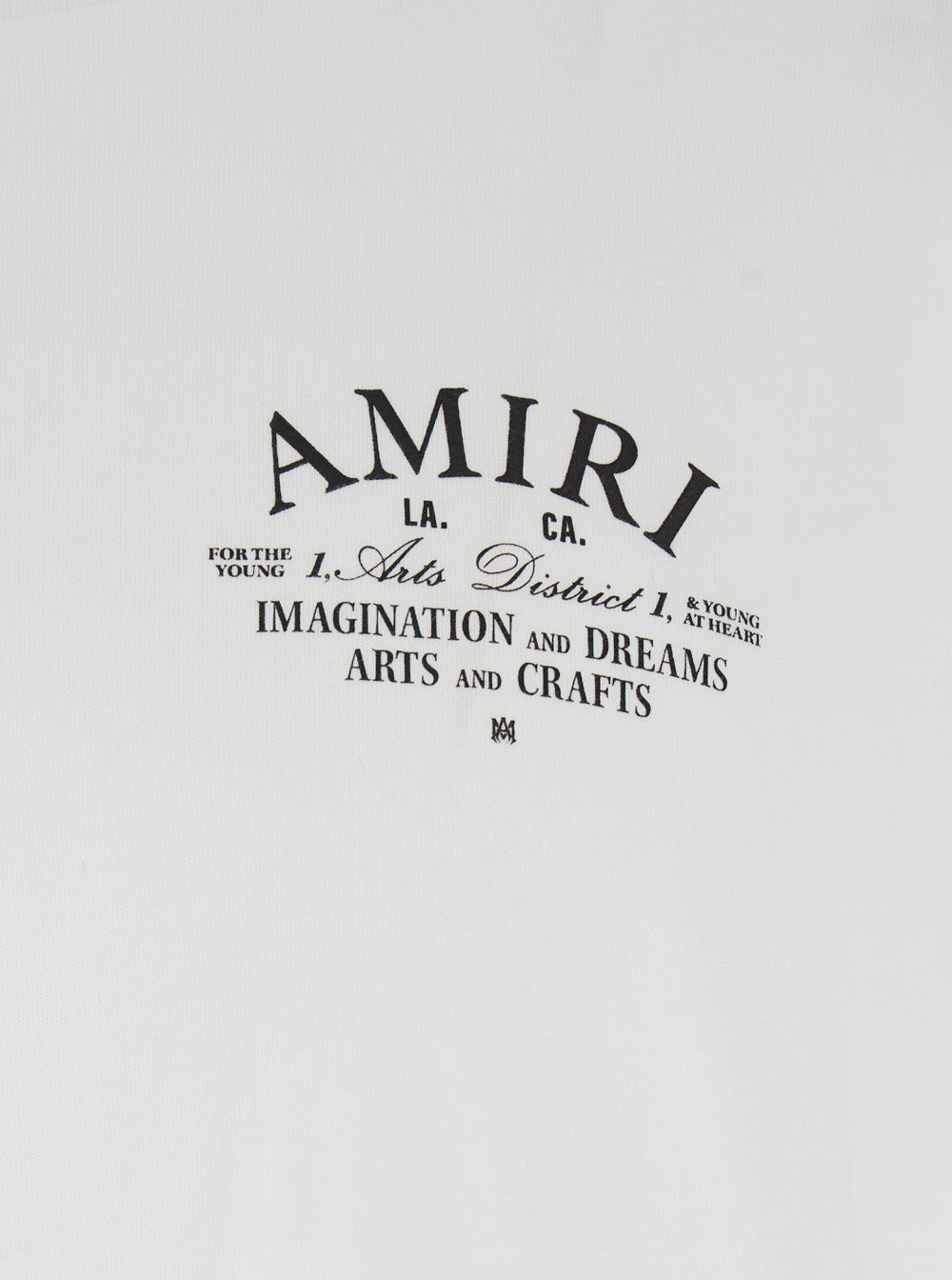 Amiri Men White Crew Neck T-Shirt With Logo Lettering On Front And Back In Cotton For Men
