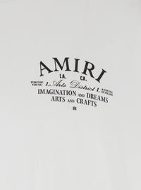 Amiri Men White Crew Neck T-Shirt With Logo Lettering On Front And Back In Cotton For Men