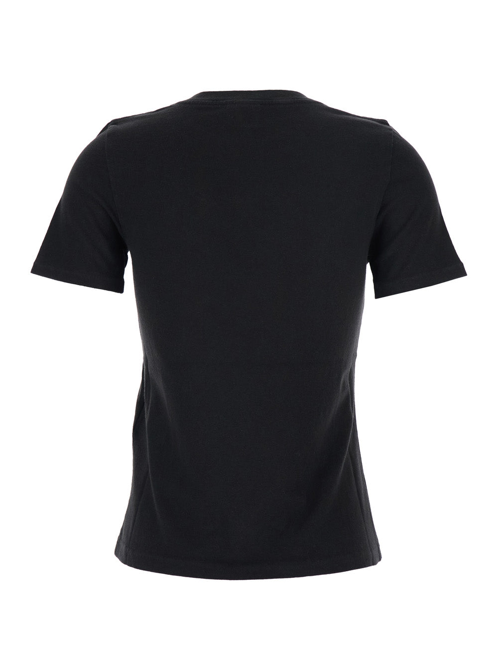 Chloé Women Black Crew Neck T-Shirt With Large Logo Print On The Front In Cotton For Women