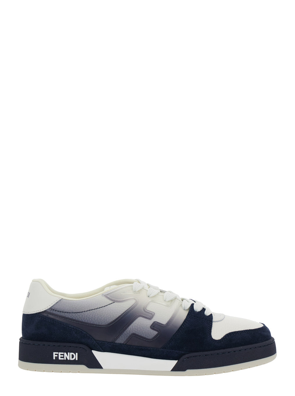 Fendi Men 'Fendi Match' Blue Low Top Sneaker With Side Ff Logo And Worn Effect In Suede Man