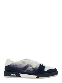 Fendi Men 'Fendi Match' Blue Low Top Sneaker With Side Ff Logo And Worn Effect In Suede Man