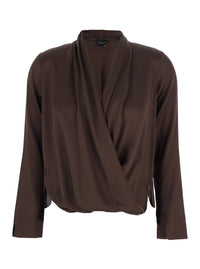 Leplain Women V-Neck Dress In Viscose Blend Brown Women