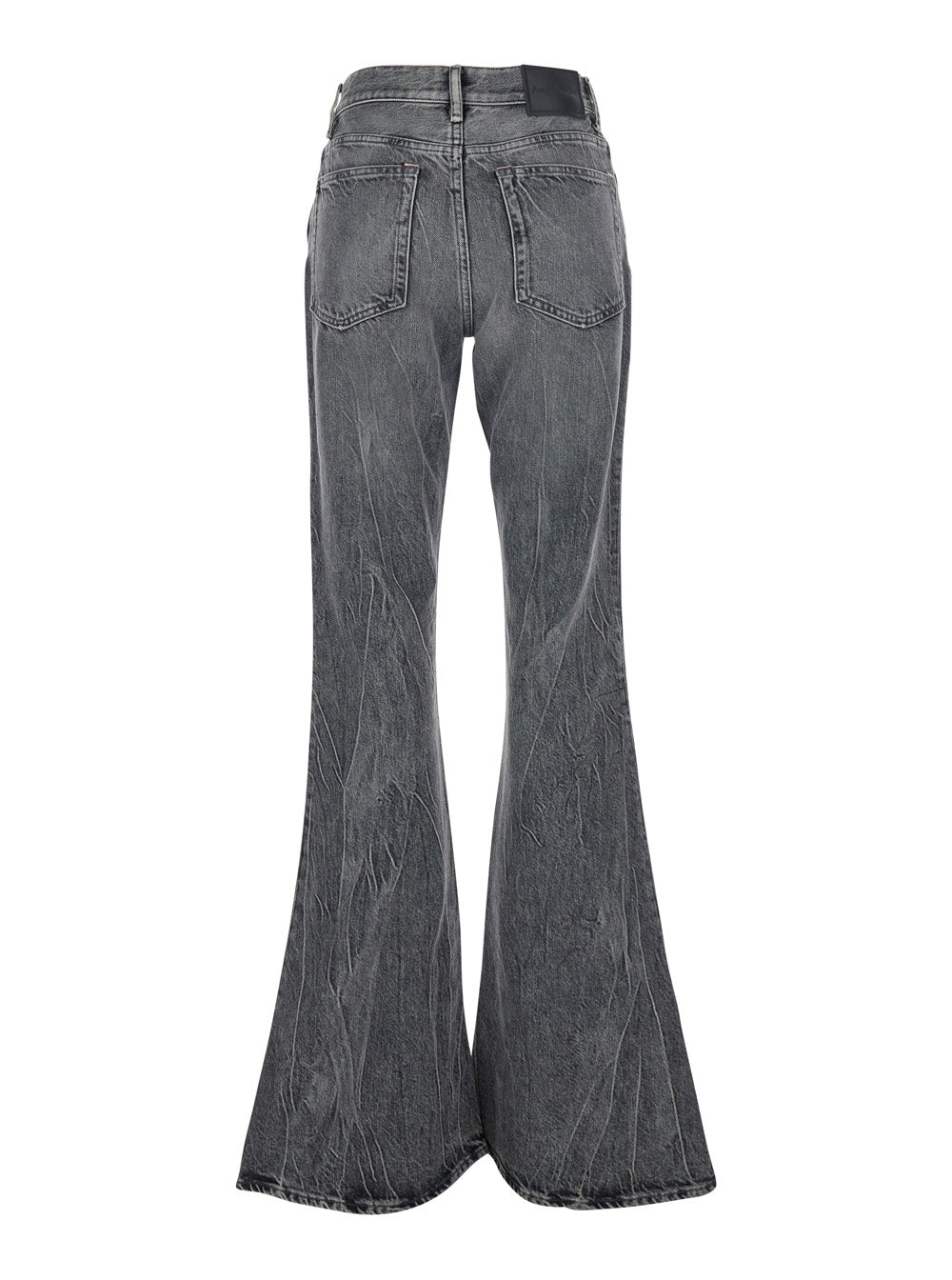 Acne Studios Women Gray Denim Bootcut Jeans With Logo Patch On The Back For Women