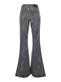 Acne Studios Women Gray Denim Bootcut Jeans With Logo Patch On The Back For Women