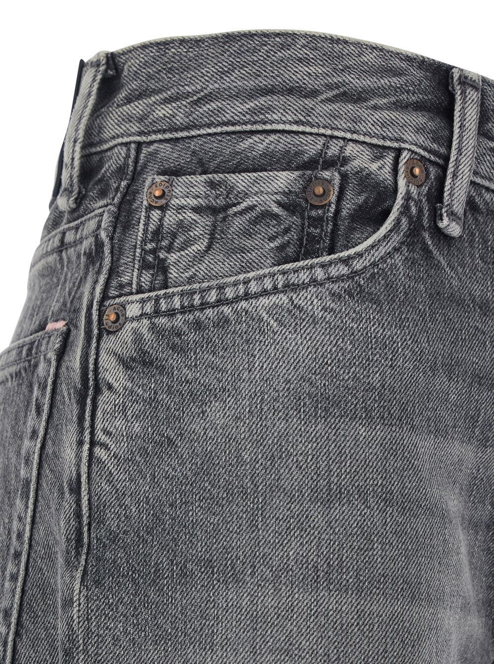 Acne Studios Women Gray Denim Bootcut Jeans With Logo Patch On The Back For Women