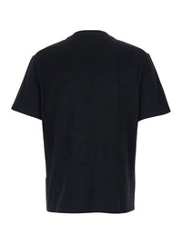 Jil Sander Men Black Crew Neck T-Shirt With Logo Lettering On The Front In Cotton For Men