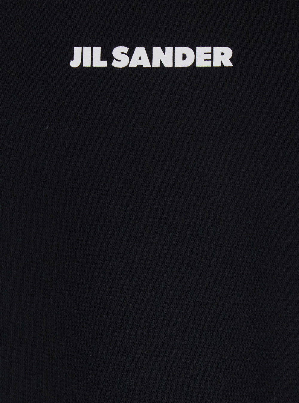 Jil Sander Men Black Crew Neck T-Shirt With Logo Lettering On The Front In Cotton For Men