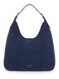 MICHAEL MICHAEL KORS Michael Michael Kors Women 'Nolita Large' Blue Shoulder Bag With Logo Lettering On The Front In Suede Women