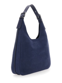 MICHAEL MICHAEL KORS Michael Michael Kors Women 'Nolita Large' Blue Shoulder Bag With Logo Lettering On The Front In Suede Women