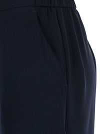 Leplain Women Blue Pants With Elasticated Waist At The Back And Wide Leg In Tech Fabric Woman