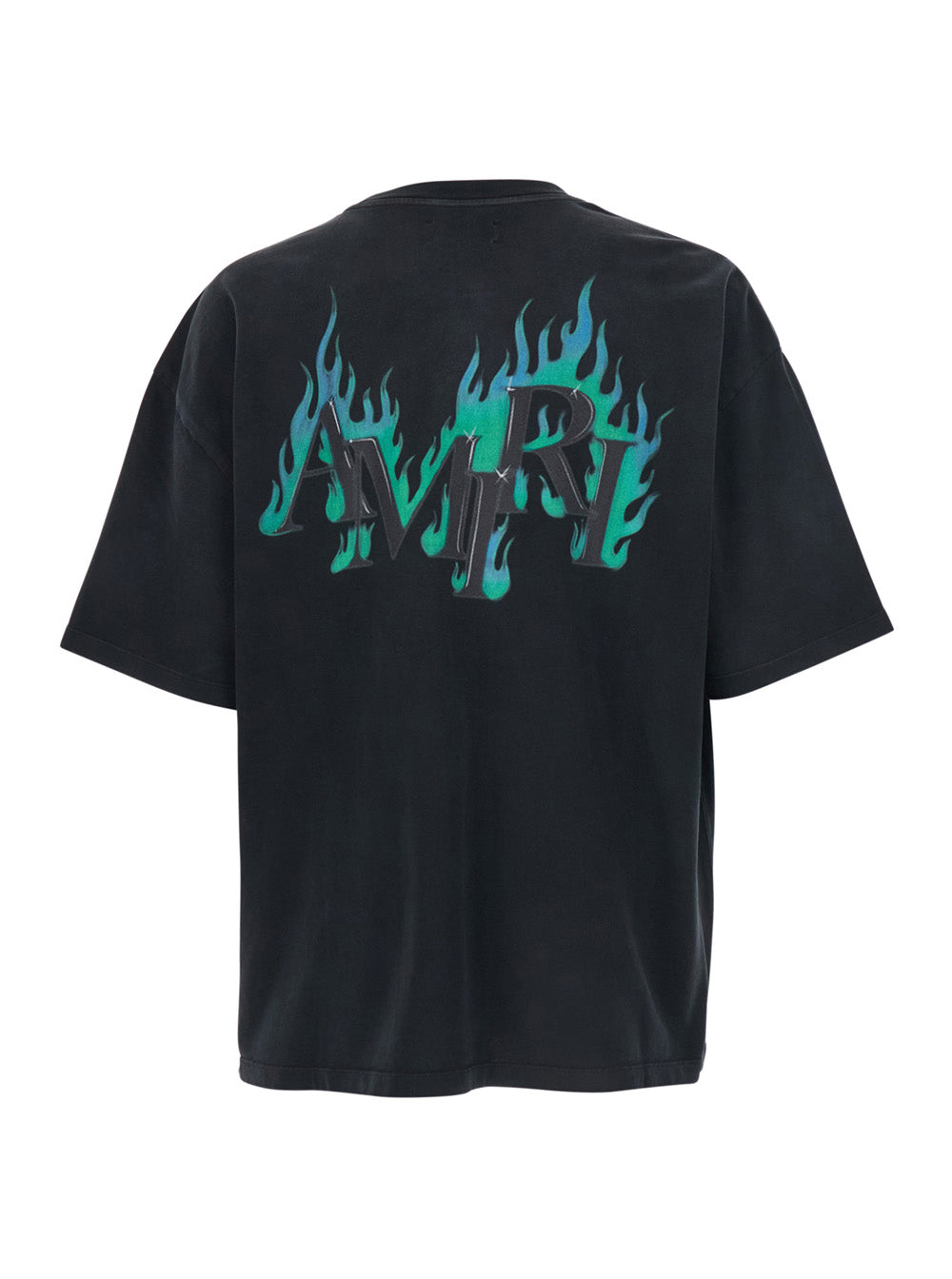 Amiri Men Black T-Shirt With Logo Lettering Print On Front And Back In Men's Cotton