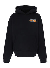 Amiri Men Hooded Sweatshirt With Fixed Hood And Lettering Logo On Front And Back In Black Cotton For Men