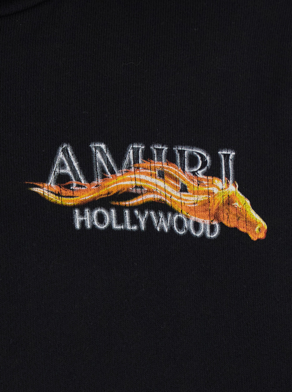 Amiri Men Hooded Sweatshirt With Fixed Hood And Lettering Logo On Front And Back In Black Cotton For Men