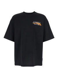 Amiri Men Black T-Shirt With Logo Print On Front And Back In Cotton For Men