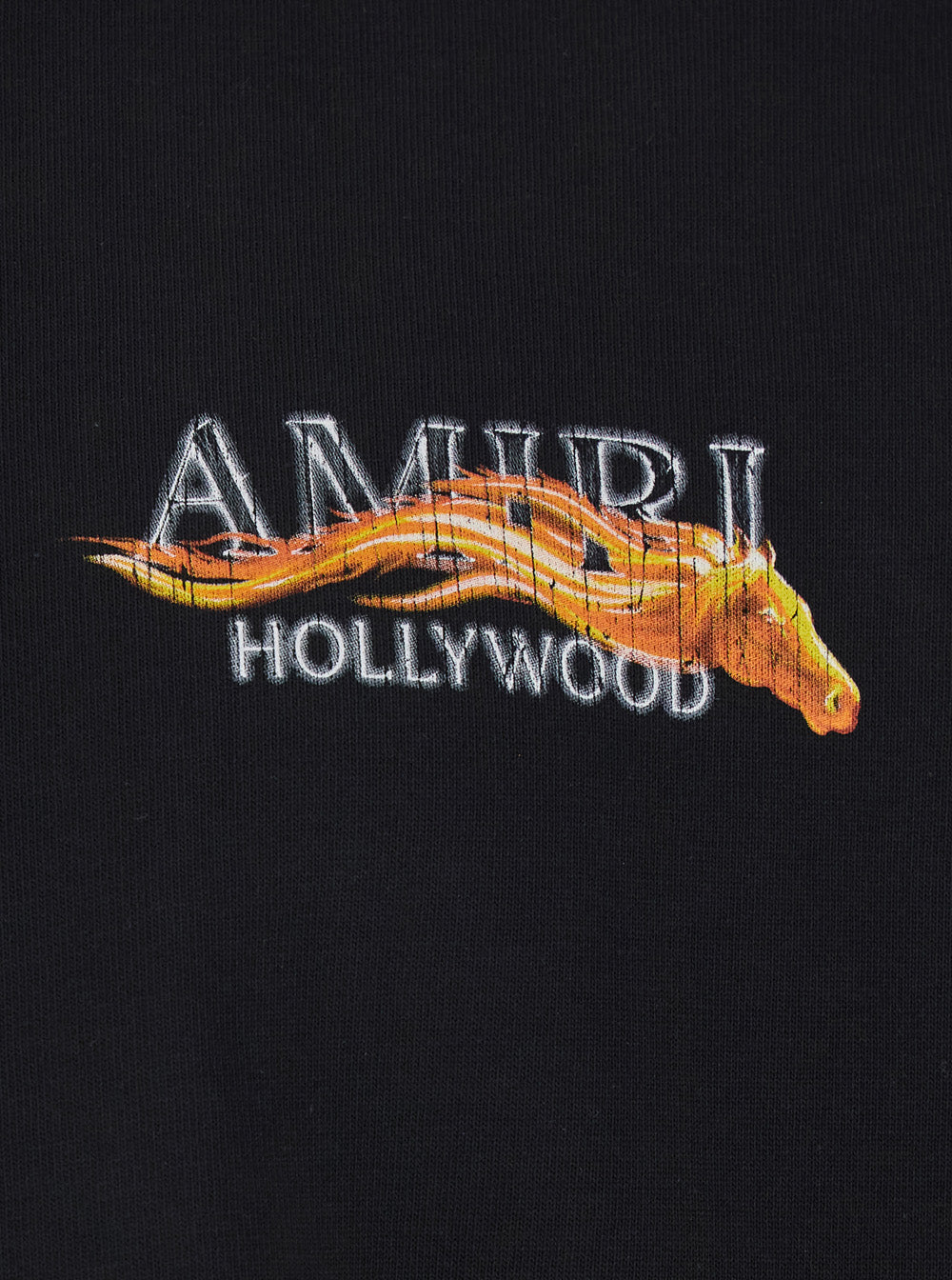 Amiri Men Black T-Shirt With Logo Print On Front And Back In Cotton For Men