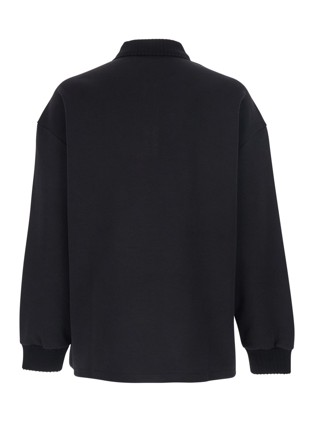 Amiri Men Black Polo Collar Sweatshirt With Logo Lettering On The Front In Cotton For Men