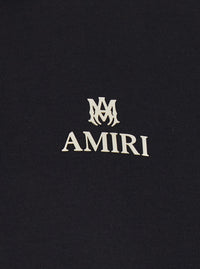 Amiri Men Black Polo Collar Sweatshirt With Logo Lettering On The Front In Cotton For Men