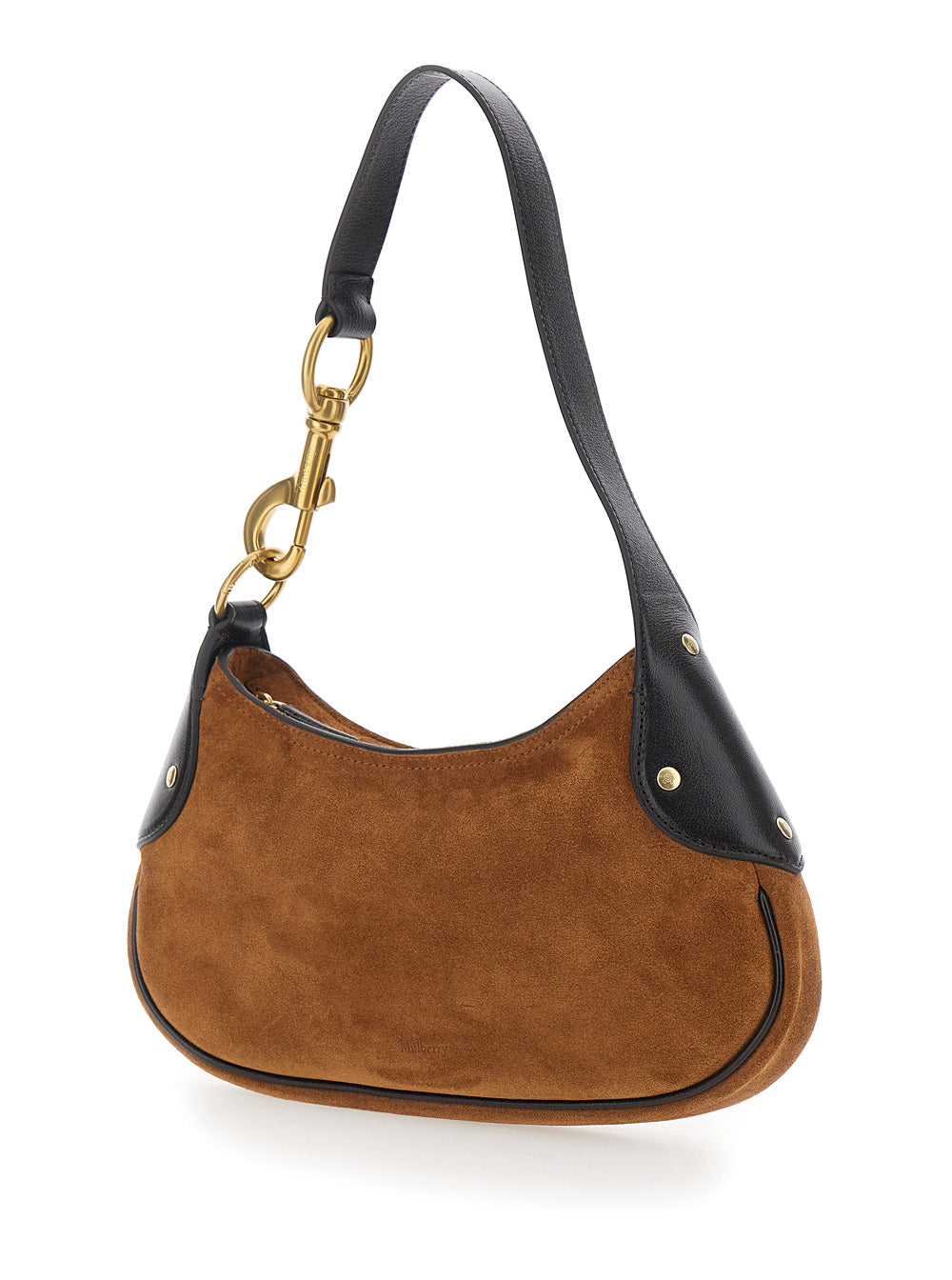 MULBERRY Mulberry Women 'Hackney' Brown Shoulder Bag With Logo Embossed On The Front In Suede For Women