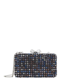 Self-Portrait Women Clutch With Crystal Decoration And Snap Closure With Tech Fabric Bow For Women