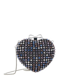 Self-Portrait Women Heart-Shaped Clutch 'Multicoloured' With Pearl Decoration And Tech Fabric Bow Detail - Multicolor - Women