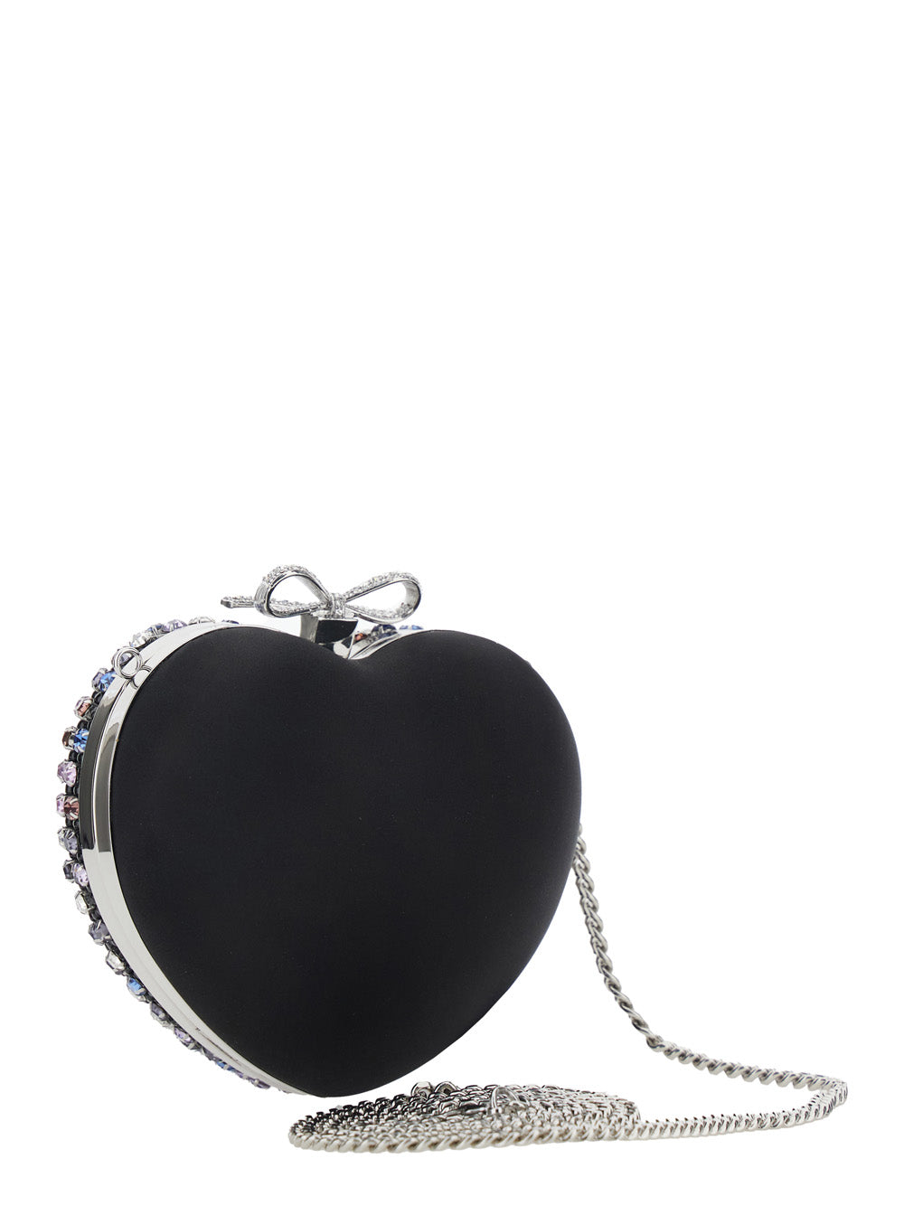 Self-Portrait Women Heart-Shaped Clutch 'Multicoloured' With Pearl Decoration And Tech Fabric Bow Detail - Multicolor - Women