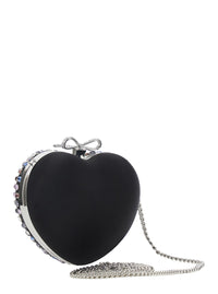 Self-Portrait Women Heart-Shaped Clutch 'Multicoloured' With Pearl Decoration And Tech Fabric Bow Detail - Multicolor - Women