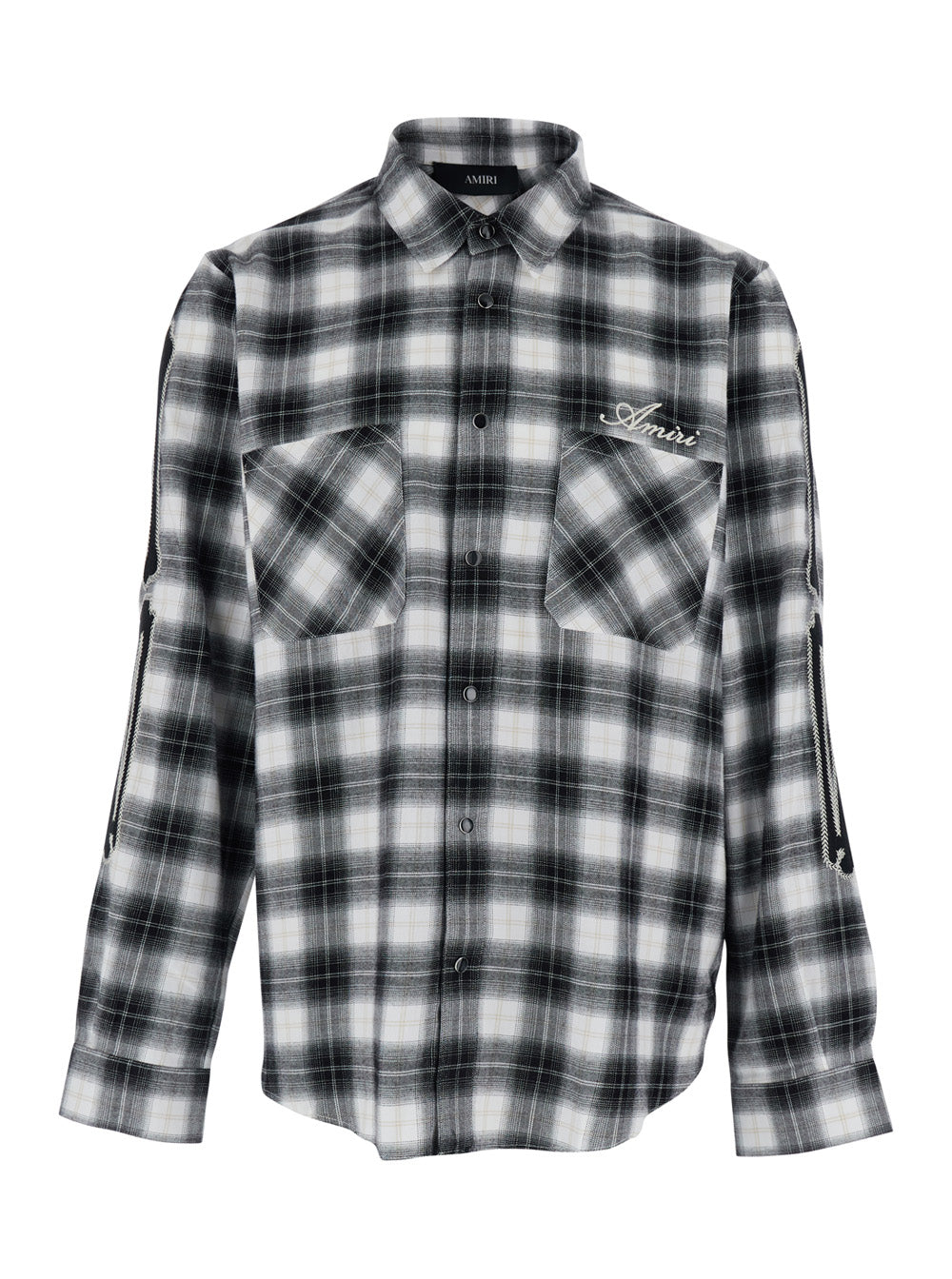 Amiri Men Shirt With Classic Collar And All-Over Check Motif In Multicolor Wool For Men