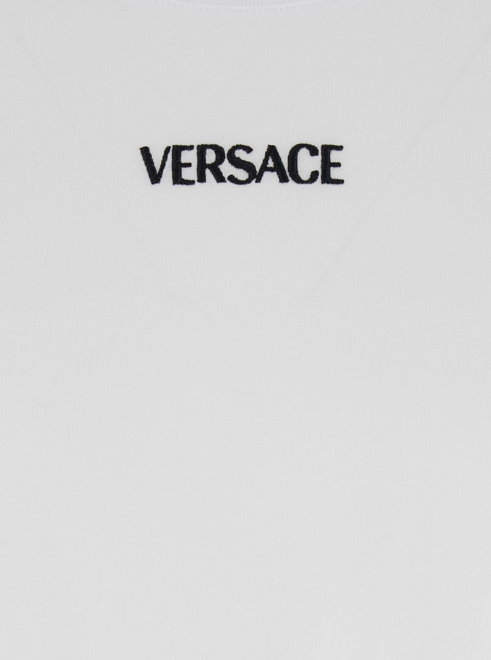 Versace Men White T-Shirt With Lettering Logo On The Front In Cotton Man