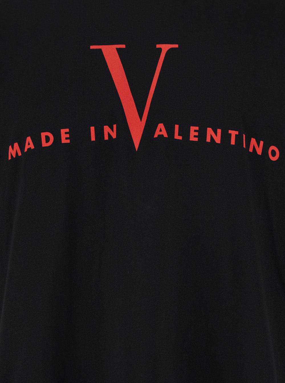 Valentino Men Black T-Shirt With Logo Print On The Front And Dropped Shoulders In Cotton For Men