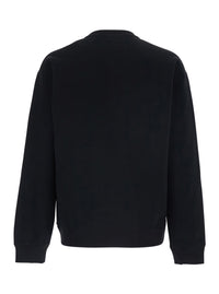 Valentino Men Sweatshirt With Logo Print On The Front And Dropped Shoulders In Black Cotton For Men