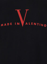 Valentino Men Sweatshirt With Logo Print On The Front And Dropped Shoulders In Black Cotton For Men