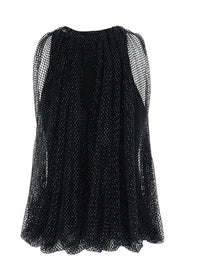 Sportmax Women Top With Mesh Design And All-Over Applied Rhinestones In Black Fabric For Women