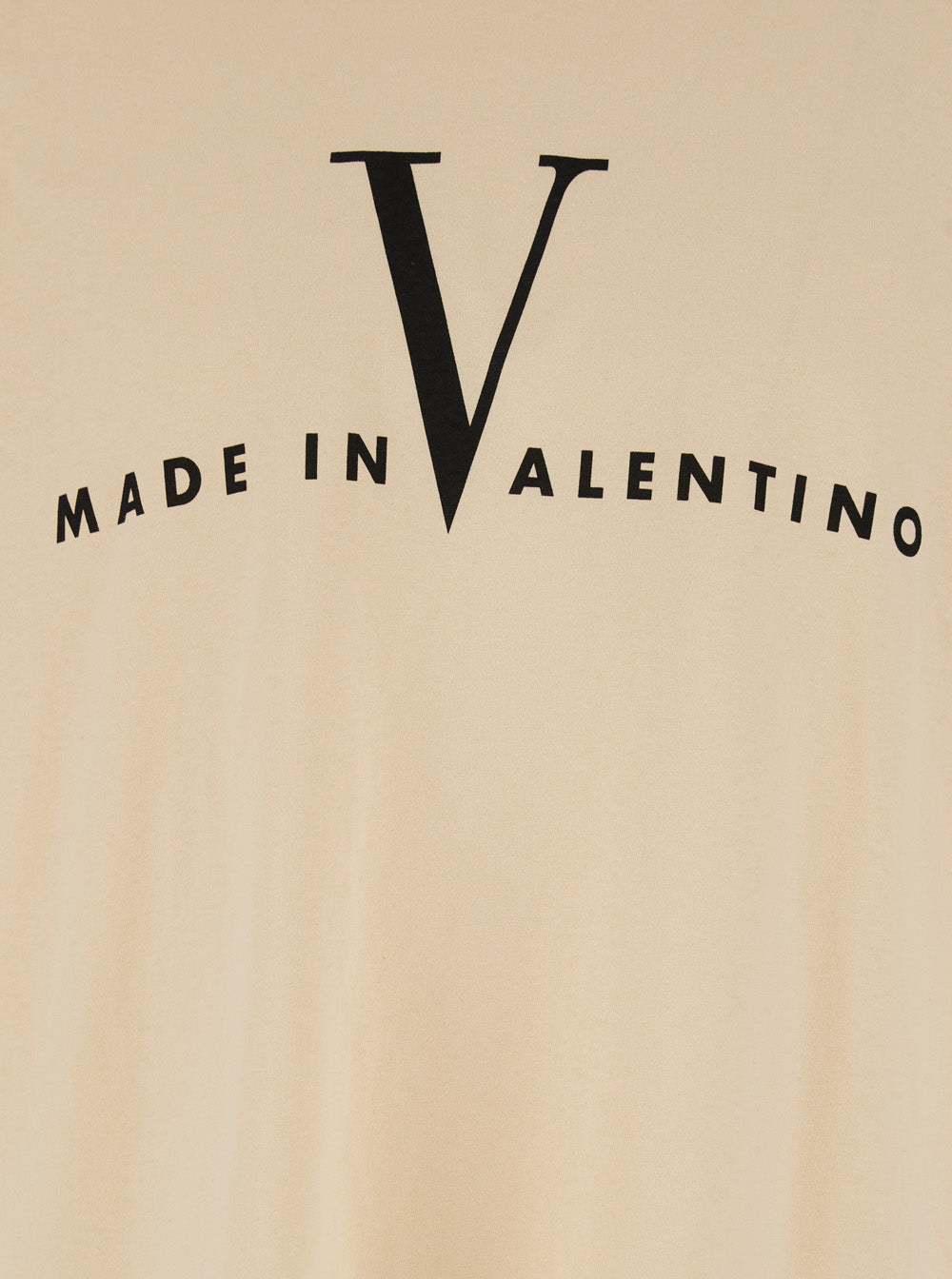 Valentino Men T-Shirt Beige With Logo Print On The Front In Cotton For Men