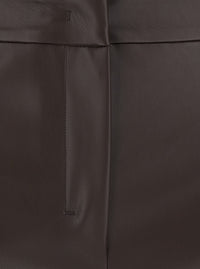 'S MAXMARA 'S Maxmara Women 'Sublime' Brown Pants With Clasp And Zip Closure In Ecoleather For Women