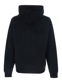Burberry Men Black Hoodie With Drawstring And Lettering Logo On The Front In Cotton For Men