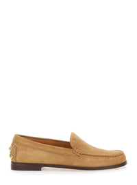 Tod's Women Loafers 'Tod's' Beige With Embossed Logo And Stud Details On The Back In Leather For Women