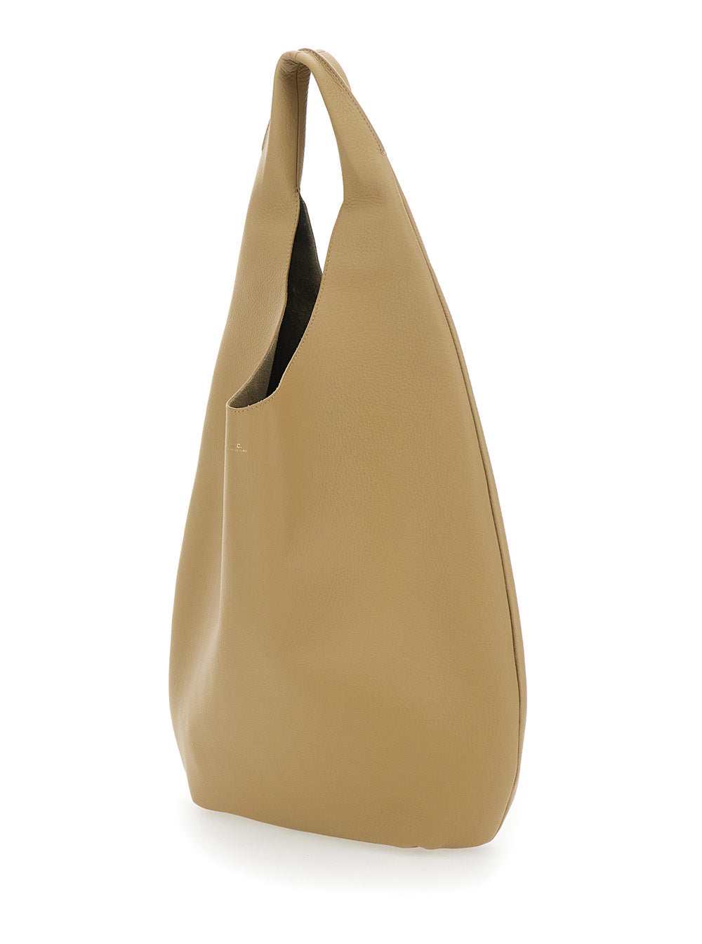 A.P.C. Women 'Le Neige' Beige Shoulder Bag With Logo Embossed On The Front In Crinkled Leather For Women