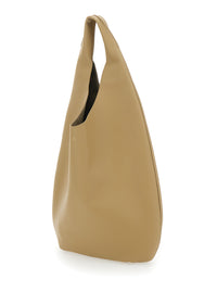 A.P.C. Women 'Le Neige' Beige Shoulder Bag With Logo Embossed On The Front In Crinkled Leather For Women