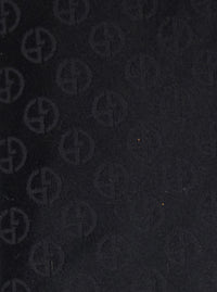 Giorgio Armani Men Blacktie With All-Over Tonal Logo In Silk Man