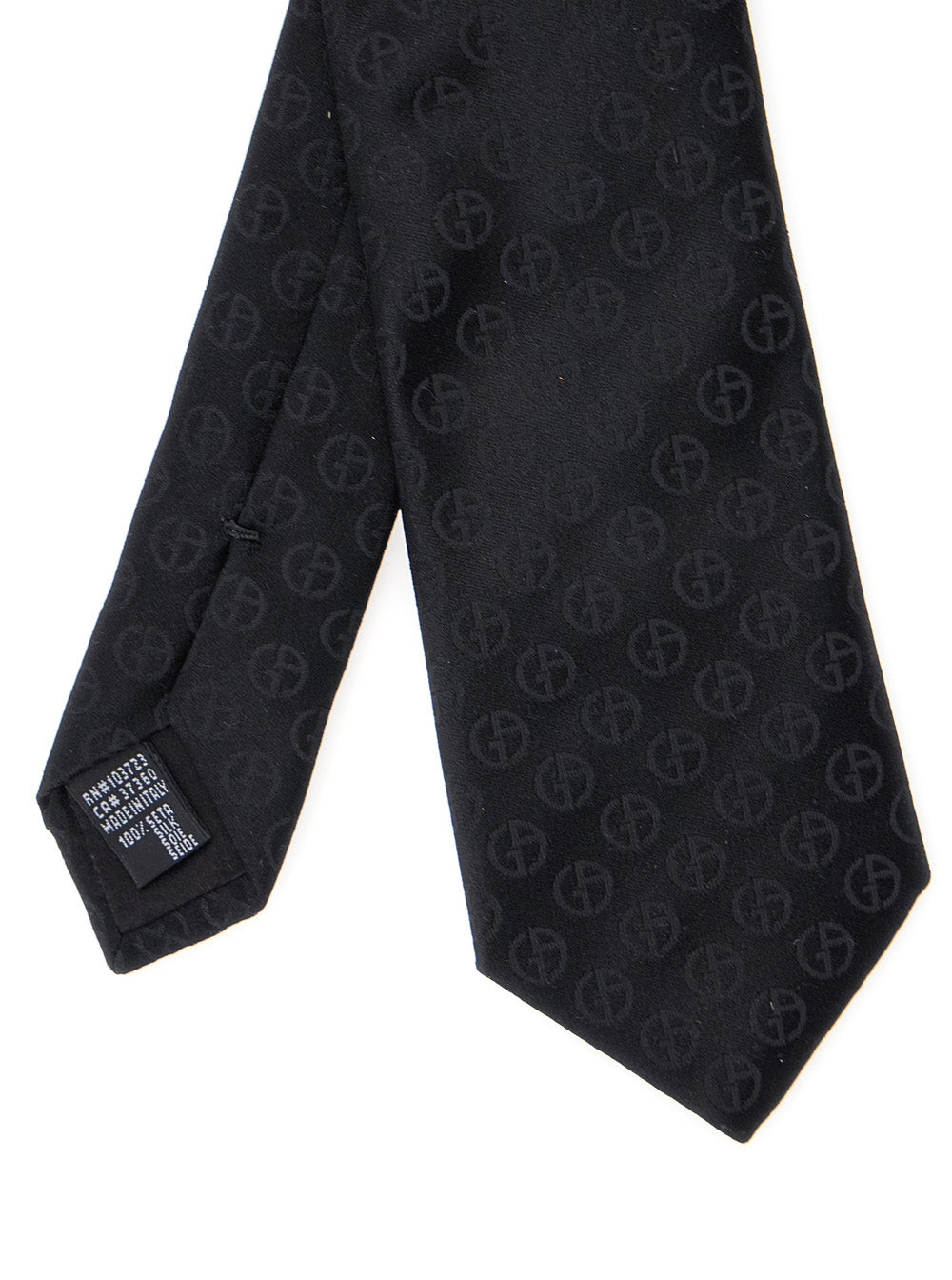 Giorgio Armani Men Blacktie With All-Over Tonal Logo In Silk Man