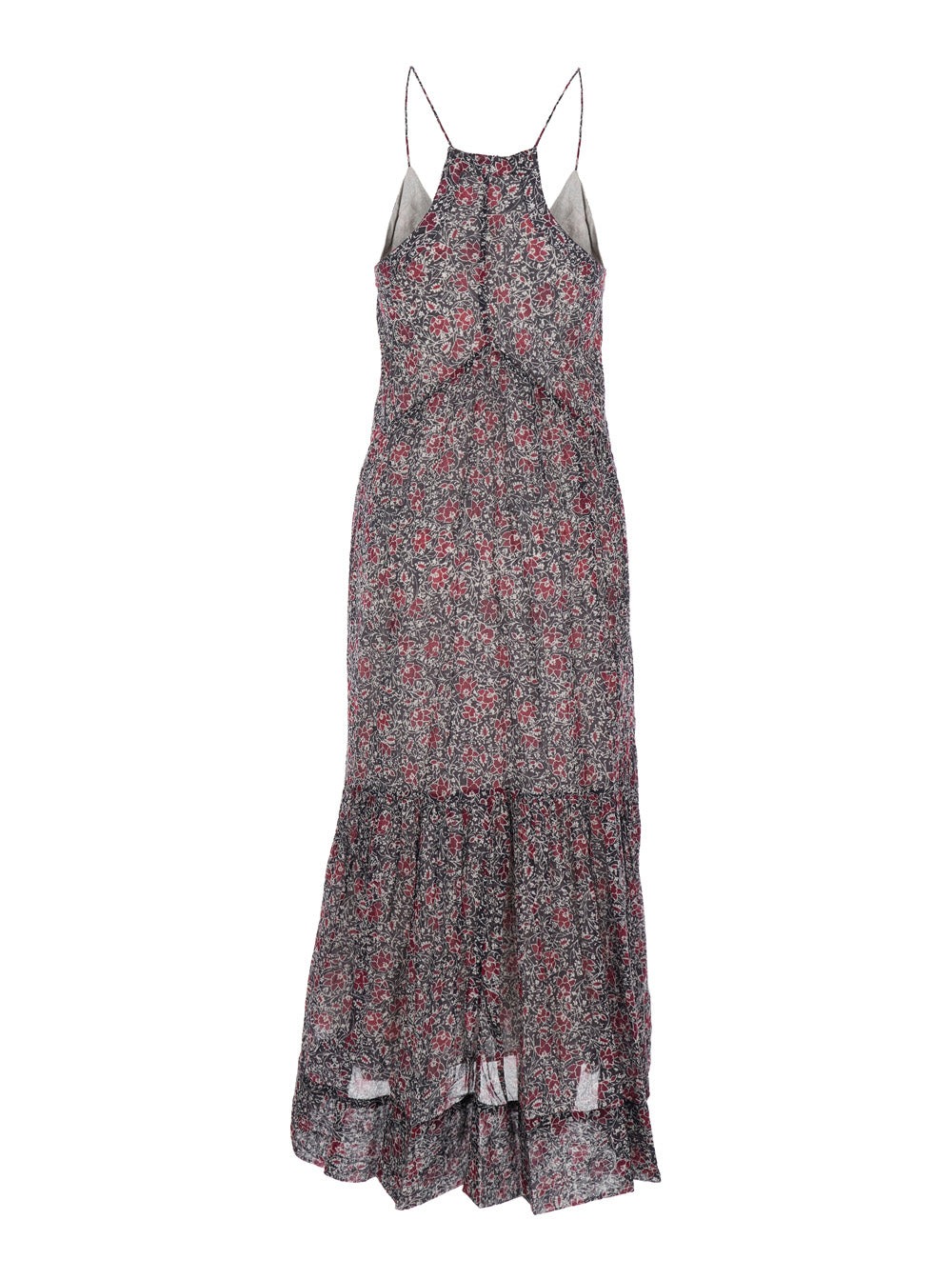 Isabel Marant Etoile Women Long Dress 'Sabba' With Straps And All-Over Multicolor Cotton Motif For Women