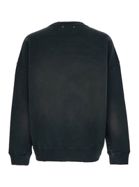 Golden Goose Men Grey Crewneck Sweatshirt With Logo Lettering On The Front And Bleached Effect In Cotton Men