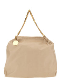 Stella Mccartney Women Falabella' Shoulder Bag With Diamond Effect Chain And Logo Charm On Front In Ecoleather Beige Women