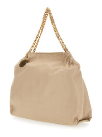Stella Mccartney Women Falabella' Shoulder Bag With Diamond Effect Chain And Logo Charm On Front In Ecoleather Beige Women